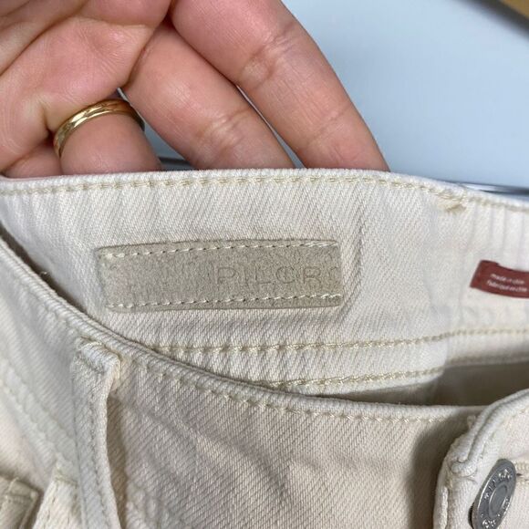 Anthropologie Pilcro Ivory/Cream Slim Boyfriend Tall Jeans With Colorful Embroid - Picture 7 of 16